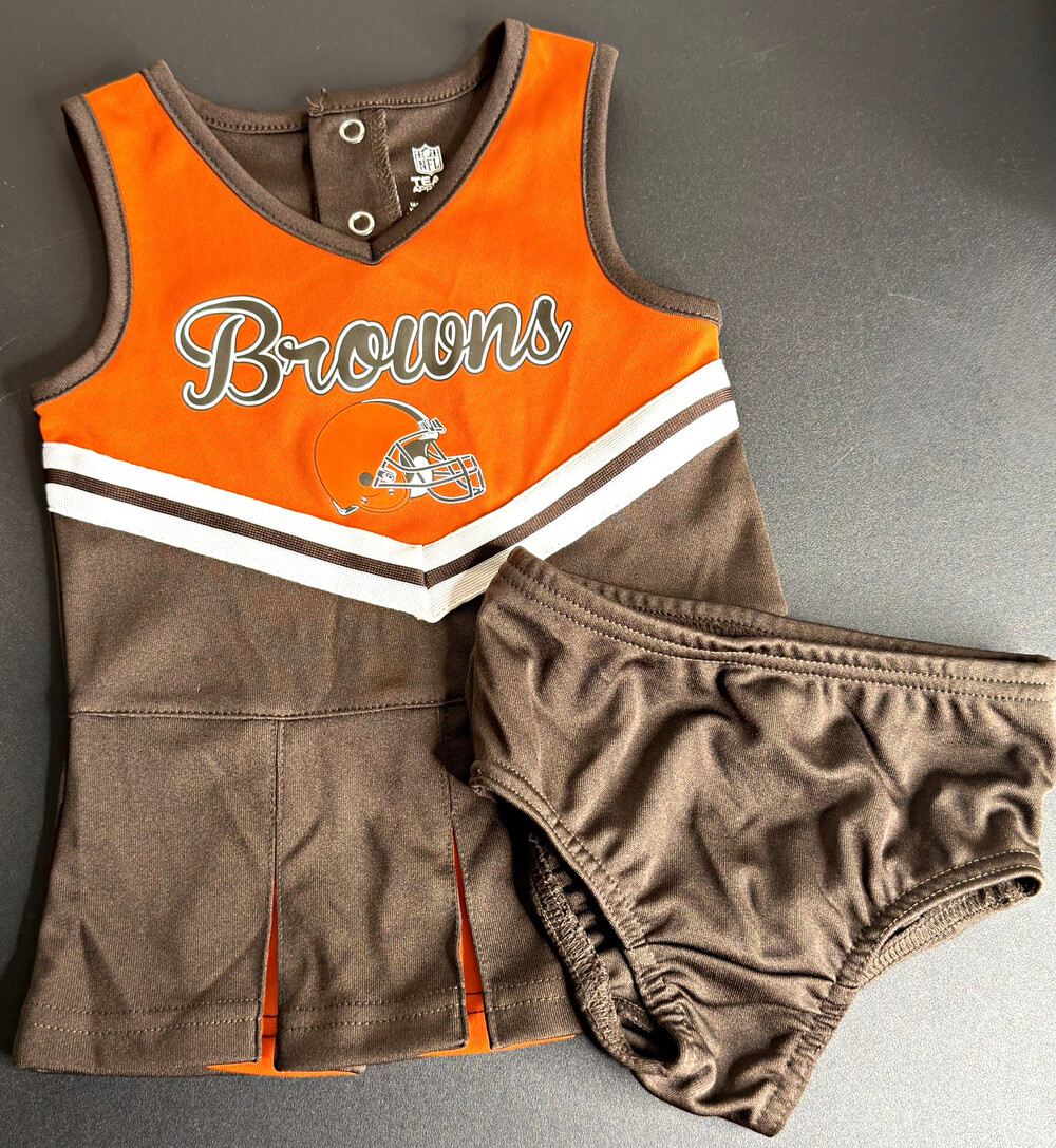 NFL Team Apparel Cleveland Browns Outfit Set 12M Orange Brown White NFL